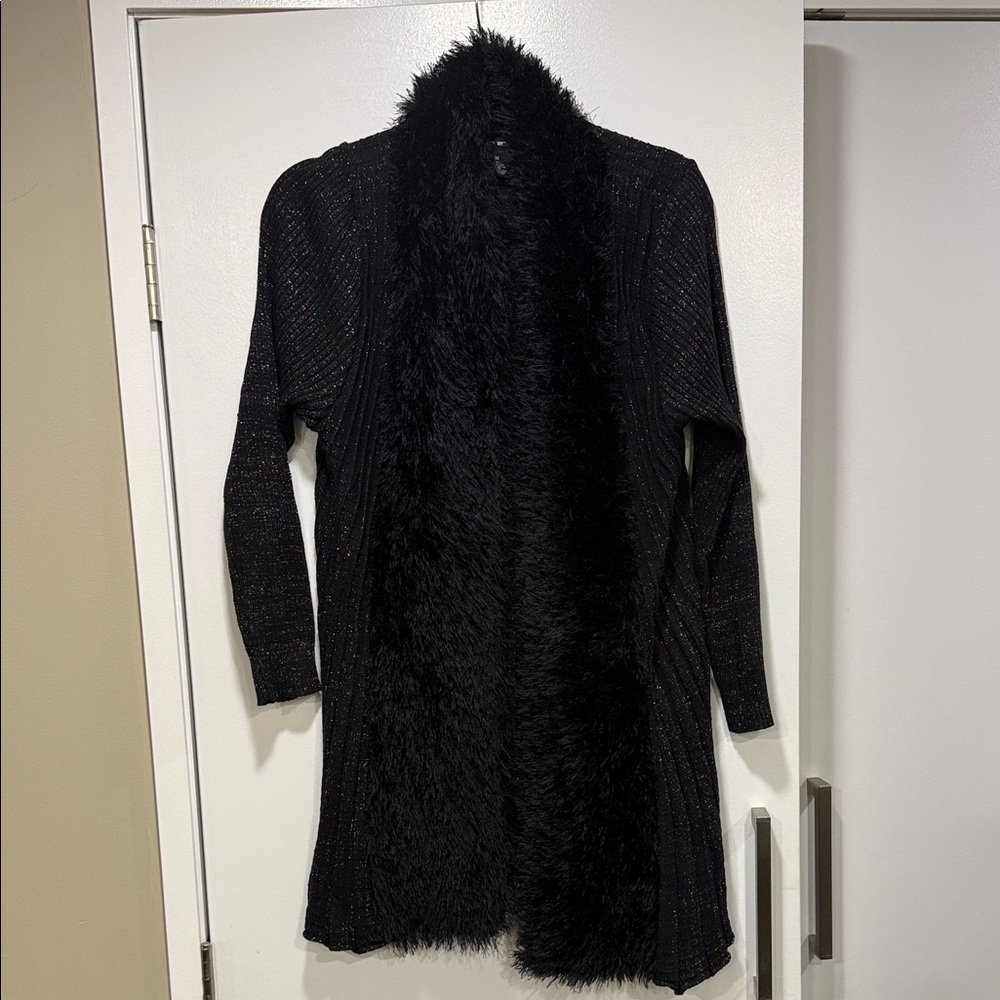 Lauren Michelle Black Fuzzy Cardigan